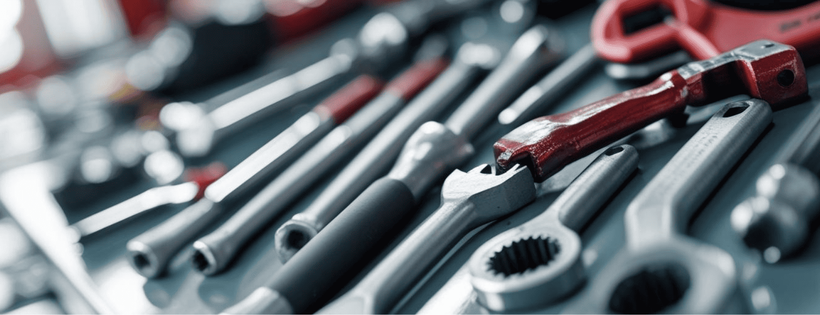 Tools arranged on a table