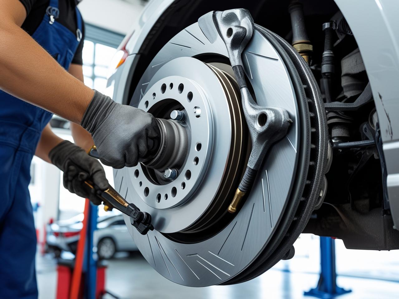 A close up image of brake disc repair